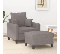 Kaloriko Fauteuil Taupe avec Repose-Pied en Tissu 60 cm Confortable canapé Divan Salon séjour Bureau scandinave Moderne Convertible inclinable