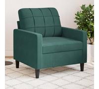 Kaloriko Fauteuil Vert foncé en Velours 60 cm canapé Confortable avec Cadre métal, Banquette méridienne Convertible pour Salon séjour Chambre Bureau Style scandinave Moderne