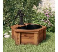 Kaloriko Fontaine à Eau décorative en Bois de Sapin Massif avec Pompe électrique, Fontaine Cascade 57 x 57 x 53 cm pour Jardin terrasse Patio Ambiance Zen et Ornements extérieurs