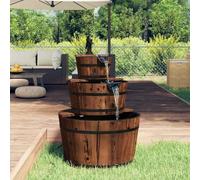 Kaloriko Fontaine Cascade en Bois de Sapin Massif 60 x 60 x 94 cm avec Pompe 16 W, Bassin à 3 Niveaux, décoration pour Jardin, Patio, terrasse, Ambiance Zen et Circulation d’Eau Continue