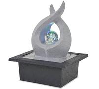 Kaloriko Fontaine d intérieur avec Lampe LED en polyrésine, Cascade Autonome 21,5 x 19 x 28 cm, 4 Lampes, Pompe 12 V, décoration Zen pour Salon, terrasse, Patio et Ambiance apaisante