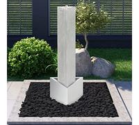 Kaloriko Fontaine de Jardin argentée en Acier Inoxydable 304 brossé, 37,7 x 32,6 x 110 cm, Bassin Triangulaire, Pompe 45 W, LED Blanc Chaud pour terrasse Jardin Zen extérieur