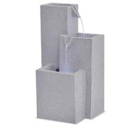 Kaloriko Fontaine d'intérieur Cascade en polyrésine Gris avec Lampe LED, Pompe 12 V, 22,5 x 18 x 40,6 cm, décor Eau Autonome pour Salon, Maison, intérieur Zen et Ambiance relaxante