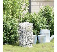Kaloriko Gabion Robinet en acier inoxydable argenté 26 x 25 x 50 cm résistant aux intempéries pour jardin et terrasse avec matériau inoxydable robuste pour un arrosage fiable et un montage facile