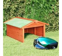 Kaloriko Garage de Tondeuse à Gazon en Bois de Sapin Massif 72 x 87 x 50 cm, Housse bache Protection Tondeuse Tracteur autoportee Robot Gazon, Impermeable Etanche Jardin Exterieur