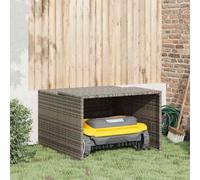 Kaloriko Garage pour Robot Tondeuse Gris, abri de Jardin en résine tressée, 86 x 90 x 52/57 cm, Structure Acier Enduit, Protection Pluie Neige UV, Rangement extérieur pour pelouse