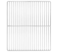 Kaloriko Grille de cuisson rectangulaire en acier inoxydable argenté 45 x 40 cm pour jardin, terrasse, extérieur avec surface robuste pour une cuisson uniforme, idéale pour les barbecues et les