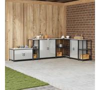 Kaloriko HATTEM Meuble de rangement de cuisine autoportant en acier argenté 30 x 50 x 92 cm avec étagère et tiroir, armoire multifonction pour cuisine, cave, garde-manger, armoire d'appoint avec