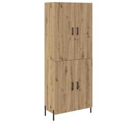 Kaloriko Haut Armoire Mural chêne Artisanal 69,5 x 34 x 180 cm Meuble de Rangement avec Portes pour Salon Salle à Manger Chambre Bureau Style Moderne Minimaliste