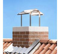 Kaloriko Hotte de cheminée argenté en Acier Inoxydable 40 x 40 x 37,5 cm, Accessoire cheminée pour poele Bois, Insert, Foyer, brasero, Chauffage extérieur, Protection Contre Pluie et débris
