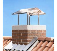 Kaloriko Hotte de cheminée argenté en Acier Inoxydable 50 x 50 x 37 cm, Protection extérieure Contre Pluie et débris pour Jardin terrasse, Entretien Facile et Finition polie
