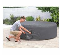 Kaloriko Housse de Piscine Grise Bestway pour Spa Rond, PVC et Pom, Porte zippée, Ø236 x 71 cm, Usage extérieur, Aide a Conserver la Chaleur