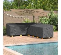 Kaloriko Housse de protection noire pour meubles de jardin, 286 x 222 x 80 cm, imperméable, résistante aux intempéries, avec protection UV, respirante, résistante aux déchirures, avec sac de transport