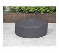 Kaloriko Housse Grise Bestway pour Piscine Spa Jacuzzi, Entretien Nettoyage Filtre Pompe, Couverture avec Porte zippée, Ø180 x 66 cm en PVC et Pom, Usage extérieur, Confort Thermique