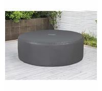 Kaloriko Housse Grise Bestway pour Piscine Spa Jacuzzi, PVC et Pom, 196 x 71 cm, Porte zippée, Usage extérieur, réduction des pertes de Chaleur