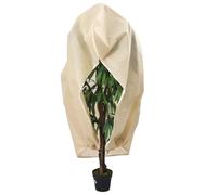 Kaloriko Housses de Protection pour Plantes Beige en Tissu Non tissé 100% polypropylène, Lot de 4, 1,55 x 1,55 m, Cordon de Serrage et Fermeture éclair pour Jardin, Potager, Balcon et terrasse