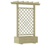 Kaloriko Jardiniere pergola en Bois de pin impregne Vert 162 x 56 x 204 cm, Arche Treillage pour Rosier, Plante grimpante, Lierre, Vigne, Balcon terrasse Patio Separation Jardin