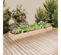 Kaloriko Jardinière surélevée avec insert en bois de sapin massif - 240 x 45 x 25 cm - Pour herbes, légumes, jardin, balcon, terrasse, extérieur - Avec fond ouvert et insert en non-tissé
