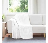 Kaloriko Jeté Blanc 130 x 150 cm en Toison, Couverture Plaid Polaire Douce et Moelleuse, Couvre lit léger 480 g, pour canapé, Fauteuil, Chambre, Salon, décor cocooning, Confort saisonnier