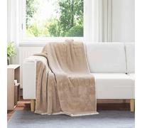 Kaloriko Jeté Camel 130 x 150 cm en Toison Polaire Douce et Moelleuse, Couverture légère 480 g, décoration Salon Chambre canapé Fauteuil, Confort cocooning pour Hiver et mi Saison