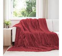 Kaloriko Jeté Rouge Bordeaux 270 x 240 cm en Toison, Couverture Plaid Polaire légère 260 g/m², pour canapé, Fauteuil, Chambre et Salon, décoration cocooning Douce et Chaude