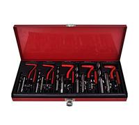 Kaloriko Kit de réparation de filetage - 131 pièces - Avec tarauds HSS - Outils à insérer dans une mallette robuste - Kit d'outils universels pour voiture, moto, vélo, réparation et entretien