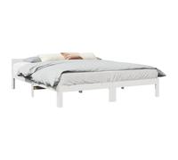 Kaloriko Lit en bois massif blanc 180 x 200 cm, cadre de lit en pin avec sommier à lattes, stable, pas de lit à sommier tapissier nécessaire, pour un sommeil réparateur dans la chambre à coucher