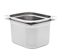 Kaloriko Lot de 2 bacs récipients gastronorme GN 1/2 200 mm en Acier Inoxydable, Plateau Insert empilable 12,5 L pour Bain Marie, Maintien Temperature, Service Traiteur, Cuisine Restaurant Hotel