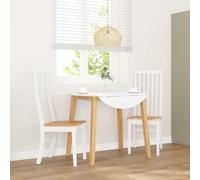 Kaloriko Lot de 2 chaises de salle à manger blanches en bois massif en hévéa rembourrées ergonomiques avec dossier pour cuisine, salon, design stable et confortable