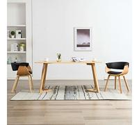 Kaloriko Lot de 2 chaises de salle à manger en bois de buyer noir avec assise rembourrée ergonomique, dossier, cadre en bois robuste, idéales pour salle à manger, cuisine, salon