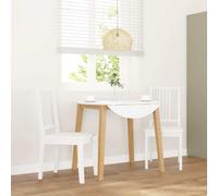 Kaloriko Lot de 2 chaises de salle à manger en bois massif blanc en hévéa, ergonomiques, rembourrées, avec dossier, 40 x 47,5 x 89 cm, confortables pour cuisine, salon et salle à manger