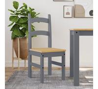 Kaloriko Lot de 2 chaises de salle à manger en pin massif gris avec finition cire de miel, 40 x 46 x 99 cm, hauteur d'assise 45 cm, rembourrage confortable pour salle à manger, cuisine, salon