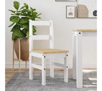 Kaloriko Lot de 2 chaises de salle à manger Panama en bois massif de pin blanc 40 x 46 x 90 cm avec dossier et assise rembourrées ergonomiques polyvalentes pour salle à manger, cuisine, salon, design