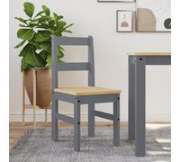 Kaloriko Lot de 2 chaises de salle à manger Panama en bois massif de pin gris 40 x 46 x 90 cm avec rembourrage et dossier ergonomiques rembourrés pour salle à manger, cuisine, salon, design rétro