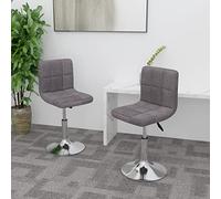 Kaloriko Lot de 2 chaises de salle à manger pivotantes en tissu taupe rembourrées avec accoudoirs et dossier, hauteur réglable, cadre en acier chromé, 40 x 43 x 85,5 cm, confortables pour cuisine
