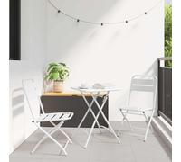 Kaloriko Lot de 2 chaises pliantes de jardin, blanches, en acier revêtu par pulvérisation, 42 x 52 x 82 cm, empilables, avec dossier, pour balcon, terrasse, extérieur, pour se détendre et le camping