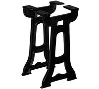 Kaloriko Lot de 2 pieds de banc en Y - En fonte - Noir - 25 x 41 cm - Pieds de meubles robustes et stables - Design industriel vintage - Pour salle à manger, salon, établi et canapé