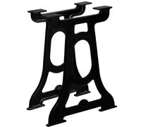 Kaloriko Lot de 2 pieds de table à manger en forme de Y en fonte massive, design industriel rustique, laqué noir, 54 x 72 cm, pieds de meubles stables pour salle à manger, bureau, établi, commode