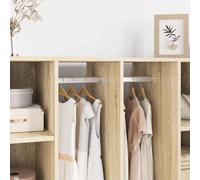 Kaloriko Lot de 2 tringles à vêtements en alliage d'aluminium argenté - 264 x 15 x 29 mm - Légères et robustes - Peu encombrant - Pour garde-robe, armoire, dressing, avec rangement stable et