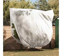 Kaloriko Lot de 3 protections d'hiver pour plantes en tissu non tissé blanc 2 x 2,36 m avec fermeture éclair et cordon de serrage pour entretien du jardin, protection sur balcon, terrasse et parterre
