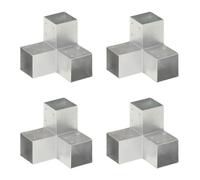 Kaloriko Lot de 4 connecteurs de poteau en forme de Y en métal galvanisé 91 x 91 mm pour poteaux de clôture, barre transversale, pilier, entretoise, fixation et clôture de jardin pour un montage