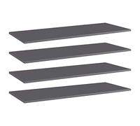 Kaloriko Lot de 4 étagères à livres en bois gris brillant - 100 x 40 x 1,5 cm - Pour étagère murale, étagère sur pied, étagère pour charges lourdes, extensible, espace de rangement pour salon et