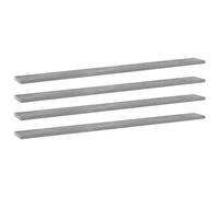 Kaloriko Lot de 4 étagères à livres - Gris béton - En bois - 100 x 10 x 1,5 cm - Étagère murale pour charges lourdes - Rangement pour salon, bureau, cuisine