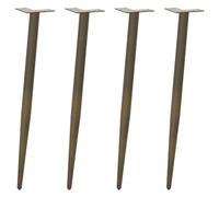 Kaloriko Lot de 4 pieds de table console en acier naturel - Hauteur réglable - 72-73 cm - Pieds de meubles en métal revêtu par pulvérisation - Pieds de nivellement réglables - Pour cadre de table