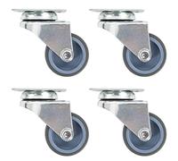Kaloriko Lot de 4 roulettes pivotantes avec double roue - 50 mm - Caoutchouc TPR et fer galvanisé - Robuste - Pour atelier - Chariot de transport et industrie - Charge maximale : 100 kg - Idéal pour