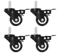 Kaloriko Lot de 4 roulettes pivotantes avec freins 50 mm en polypropylène et fer pour atelier, entrepôt, industrie, chariot de transport et charges lourdes, montage facile et protection contre les