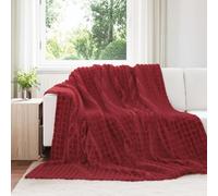 Kaloriko Lot de 6 couvertures à Jeter Rouge Bordeaux en Toison, Plaid Polaire 240 x 220 cm, léger et Moelleux, pour canapé, Chambre, Salon, déco cocooning et Confort Quotidien