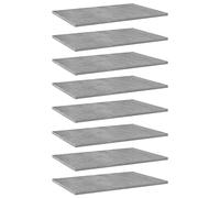 Kaloriko Lot de 8 étagères à livres, gris béton - En bois - 60 x 40 x 1,5 cm - Pour étagère murale - Pour charges lourdes - Rangement de rangement - Pour salon, bureau, garage
