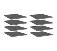 Kaloriko Lot de 8 étagères à livres - Gris brillant - 40 x 50 x 1,5 cm - En bois - Pour étagère murale - Pour charges lourdes - Extensible - Modulaire - Rangement dans le salon, le bureau, la cuisine