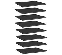 Kaloriko Lot de 8 étagères à livres noires brillantes - 60 x 50 x 1,5 cm - En bois - Pour étagère murale - Pour charges lourdes - Extensible - Pour salon, bureau
